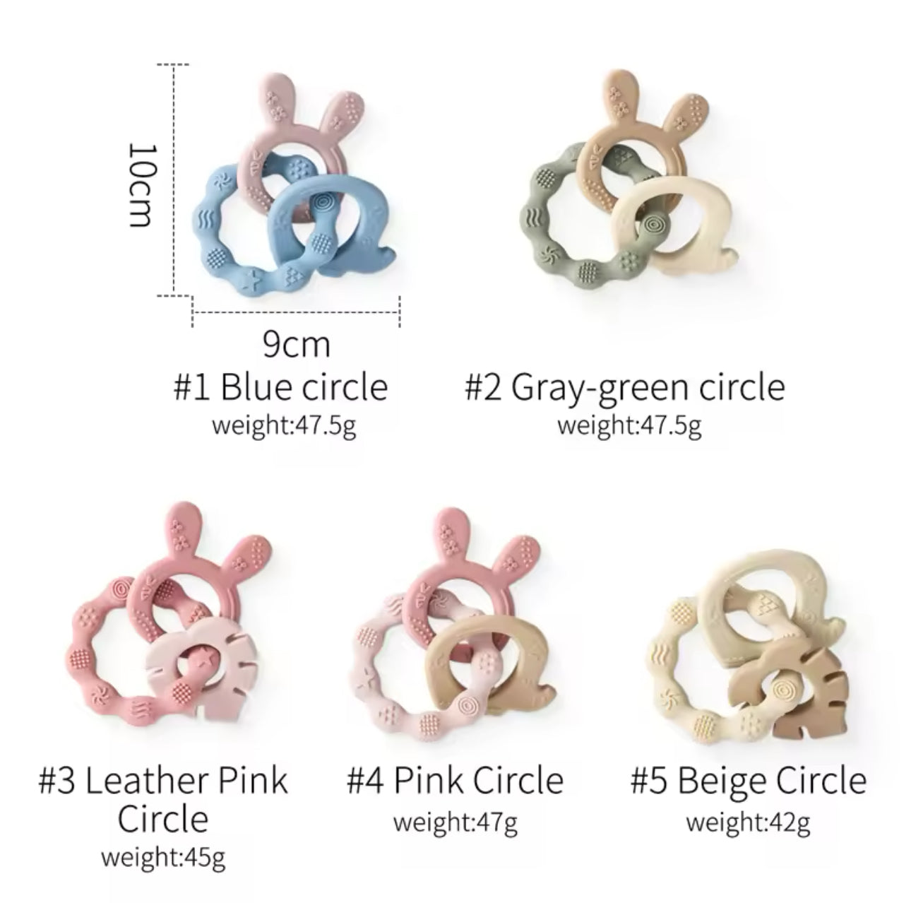 Food-Grade Silicone Baby Teething Rings