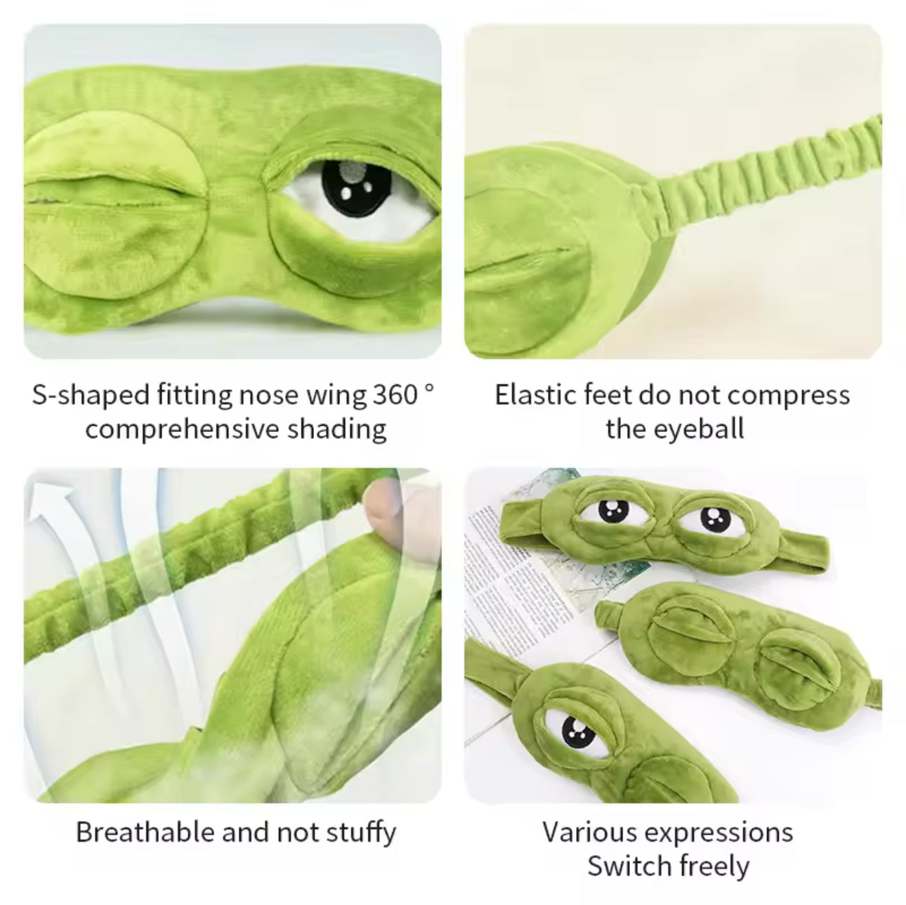 Soft 3D Frog Sleep Mask