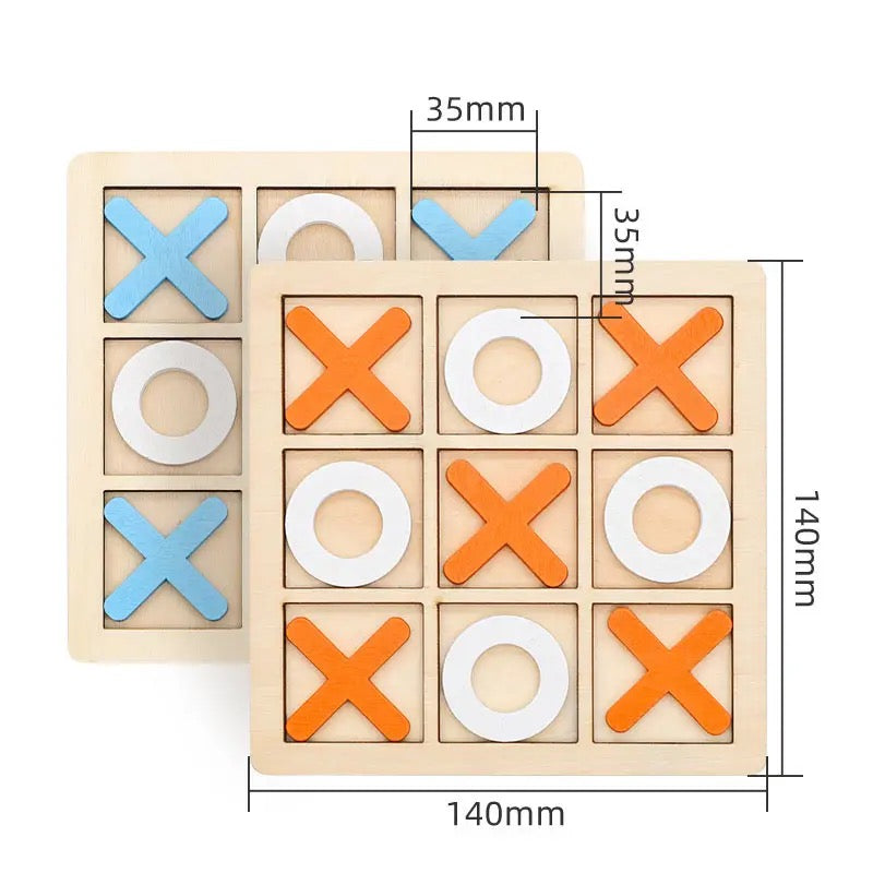 Classic Wooden Tic Tac Toe Game