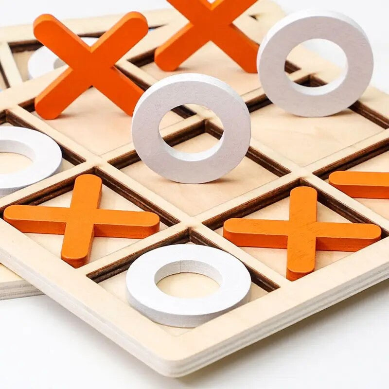 Classic Wooden Tic Tac Toe Game